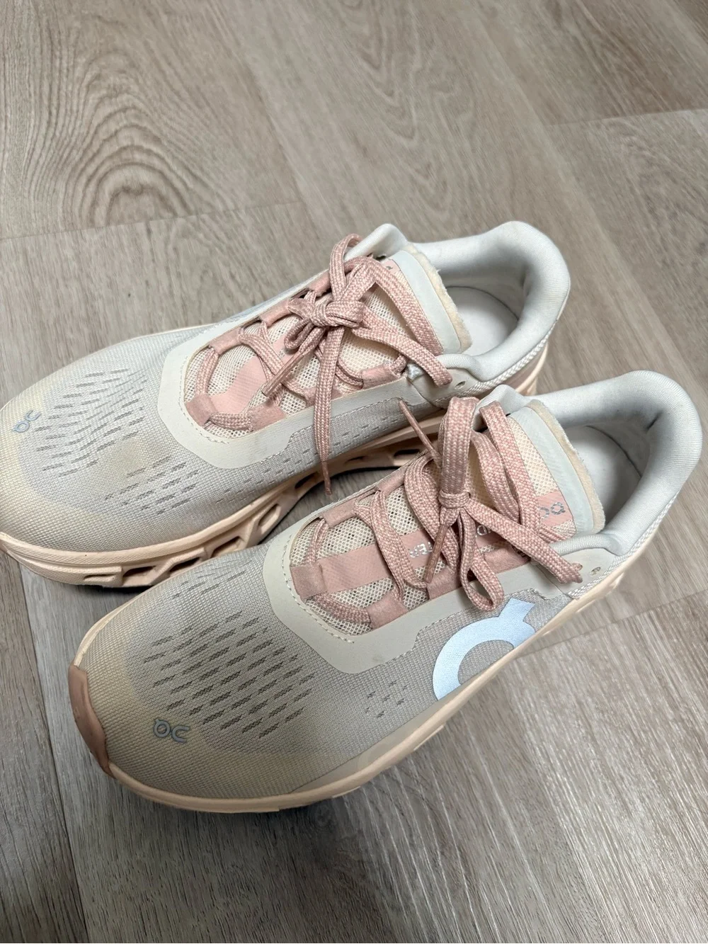 On Running Women's Cloudrunner Athletic Shoes in Blush/Off-White